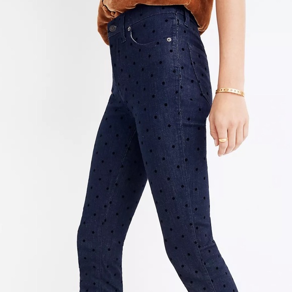 Madewell 9" Mid-Rise Skinny Jeans: Flocked Dots Edition - Picture 13 of 13